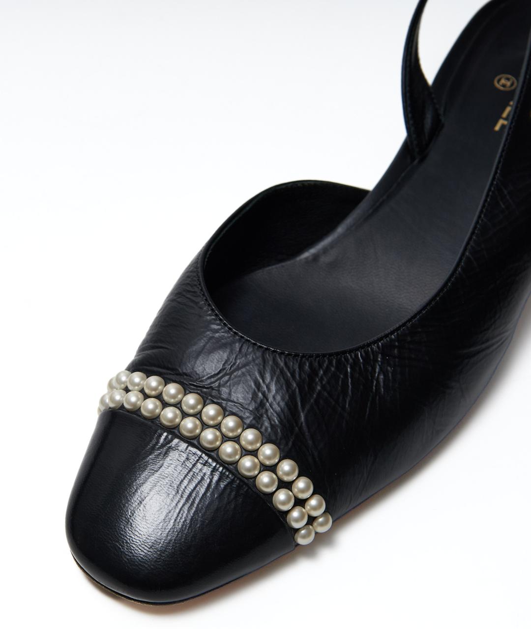 CHANEL Черные кожаные балетки, фото 5