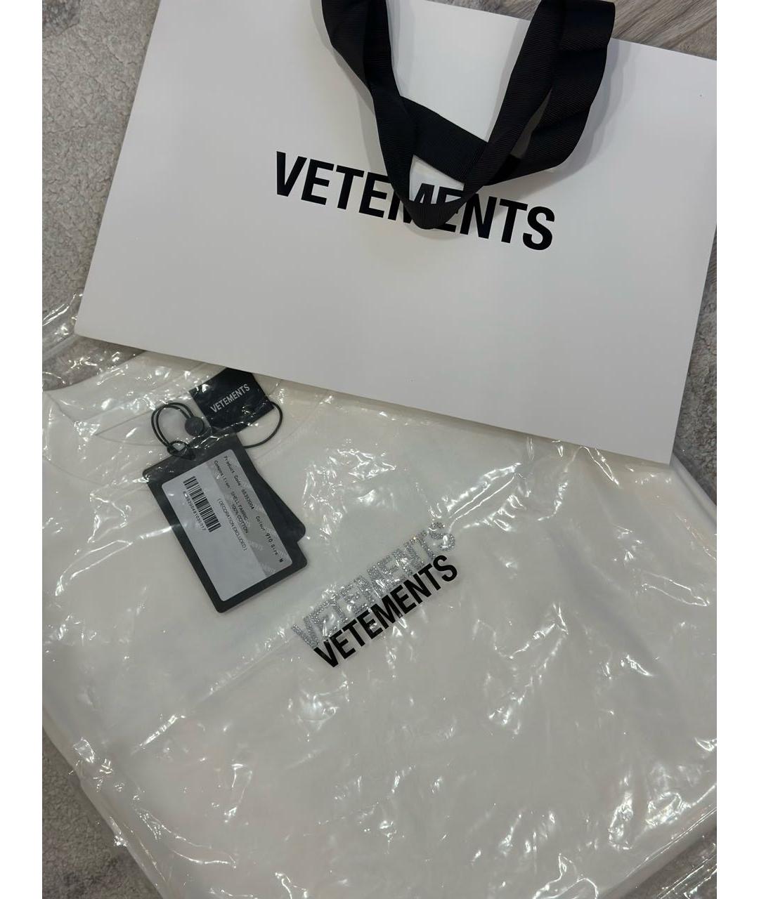 VETEMENTS Белая хлопковая футболка, фото 3