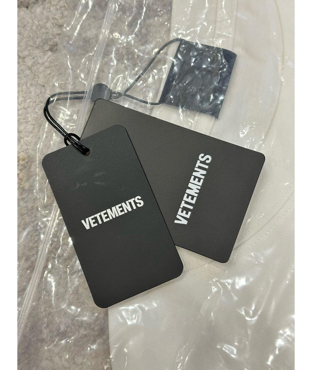 VETEMENTS Белая хлопковая футболка, фото 4