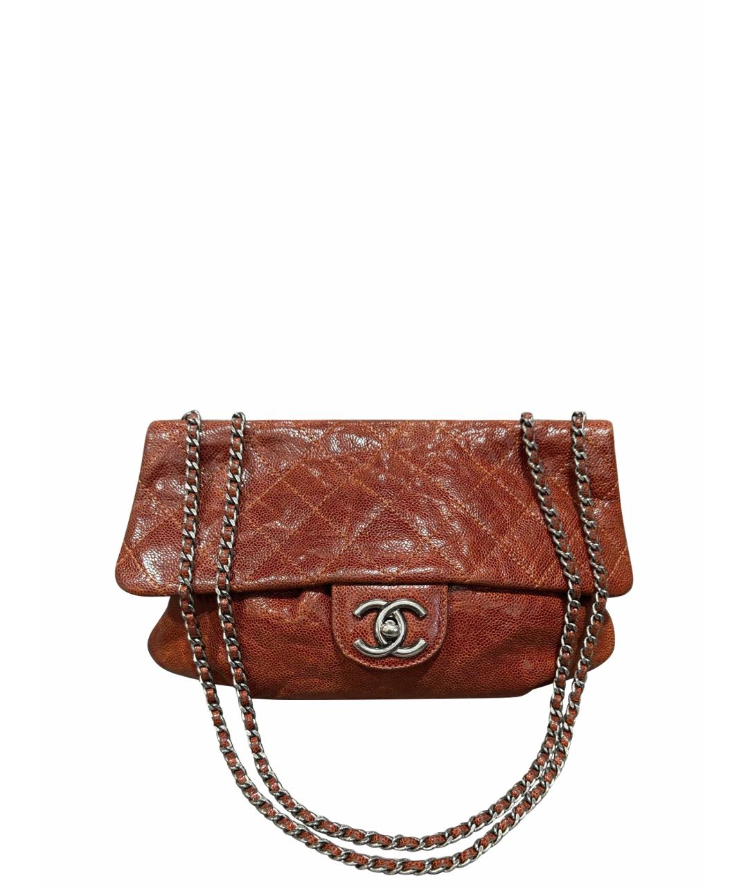 CHANEL Оранжевая кожаная сумка через плечо, фото 1