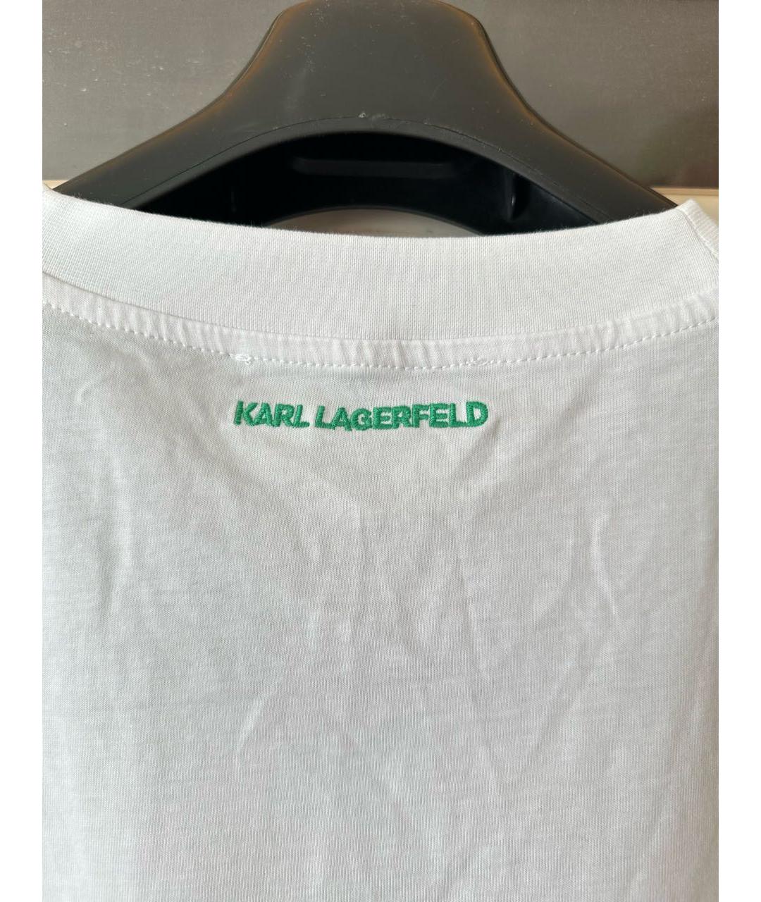 KARL LAGERFELD Белое хлопковое повседневное платье, фото 4