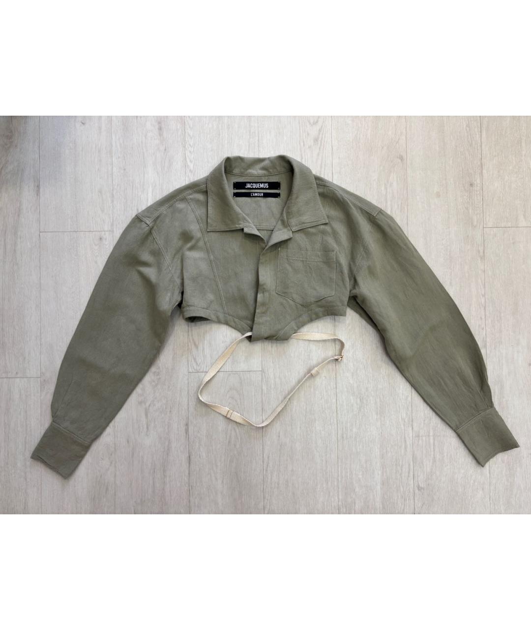 JACQUEMUS Зеленая льняная рубашка, фото 2