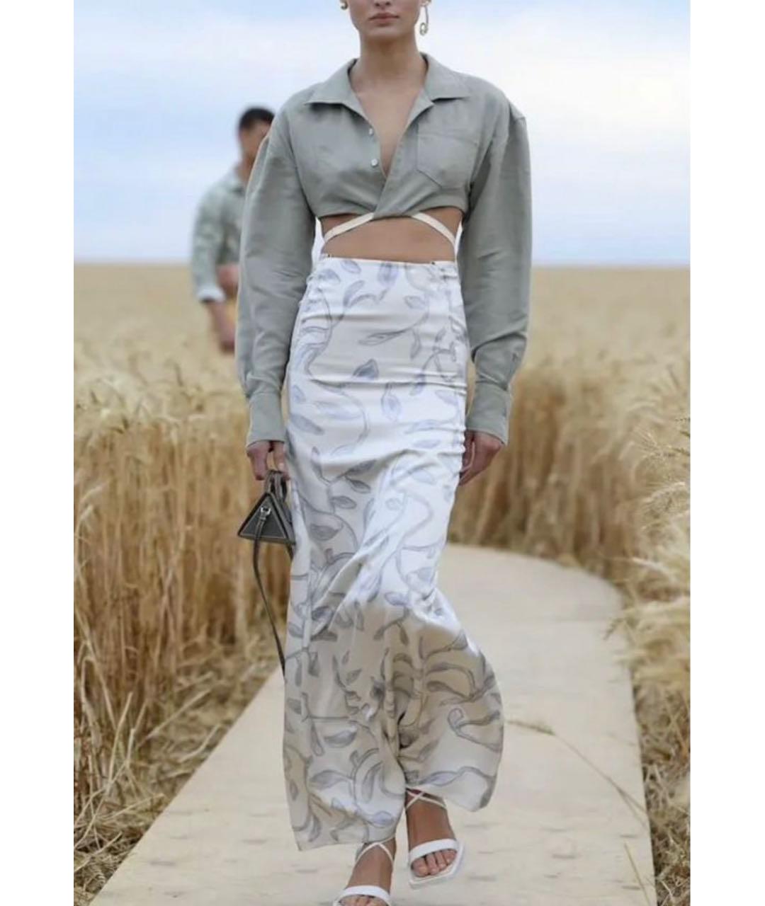 JACQUEMUS Зеленая льняная рубашка, фото 6