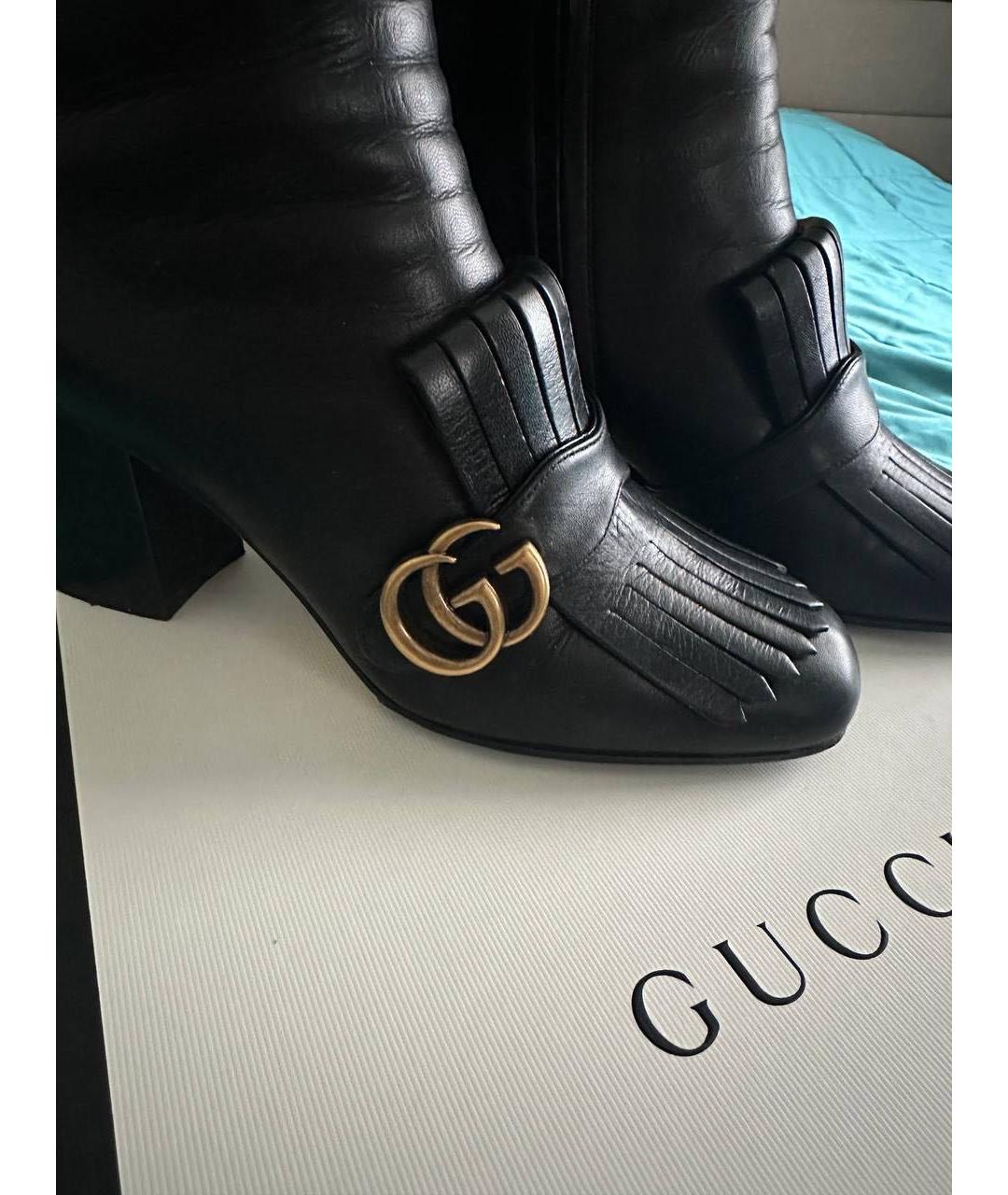 GUCCI Черные кожаные ботильоны, фото 3
