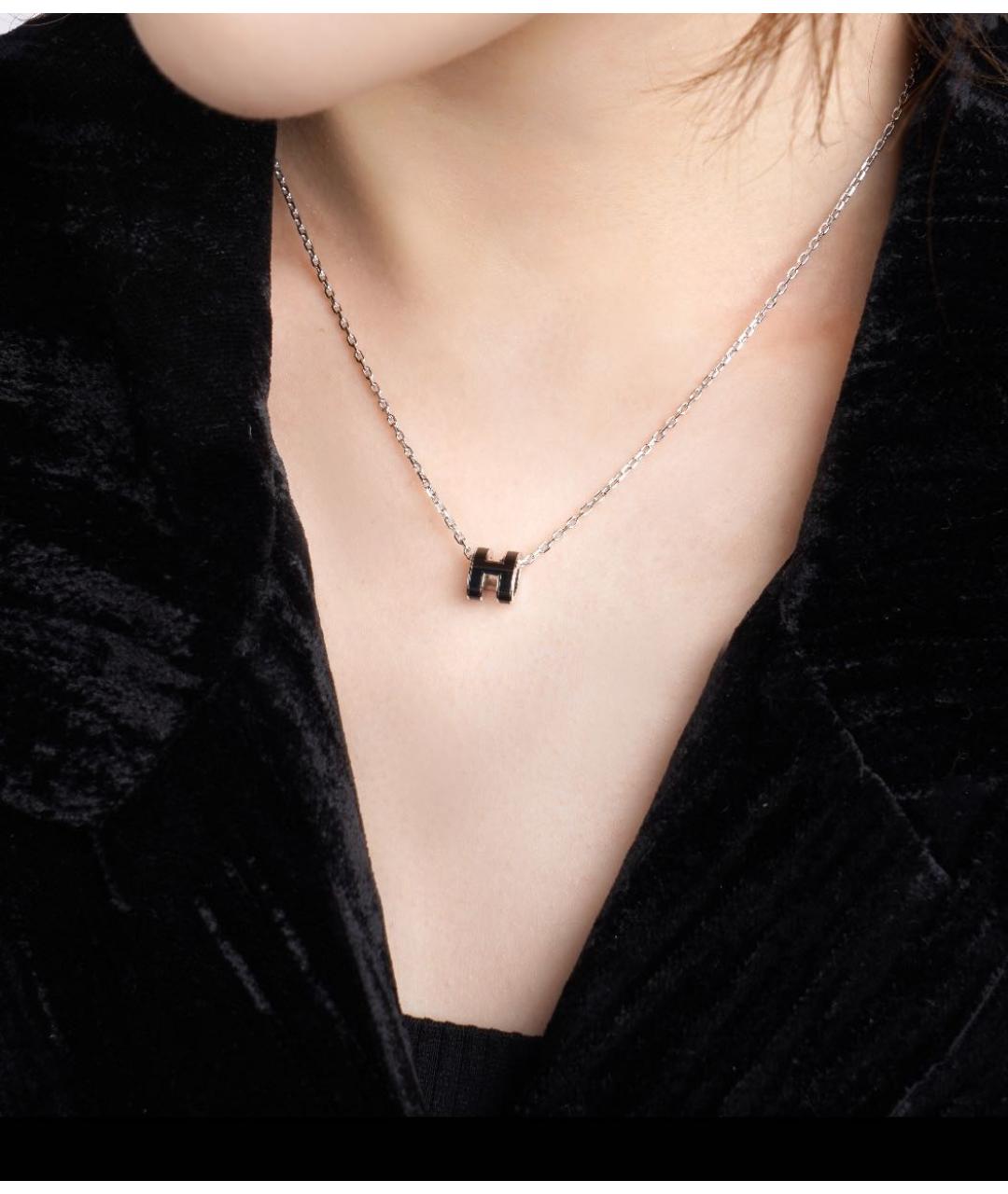 HERMES Черная металлическая подвеска, фото 4