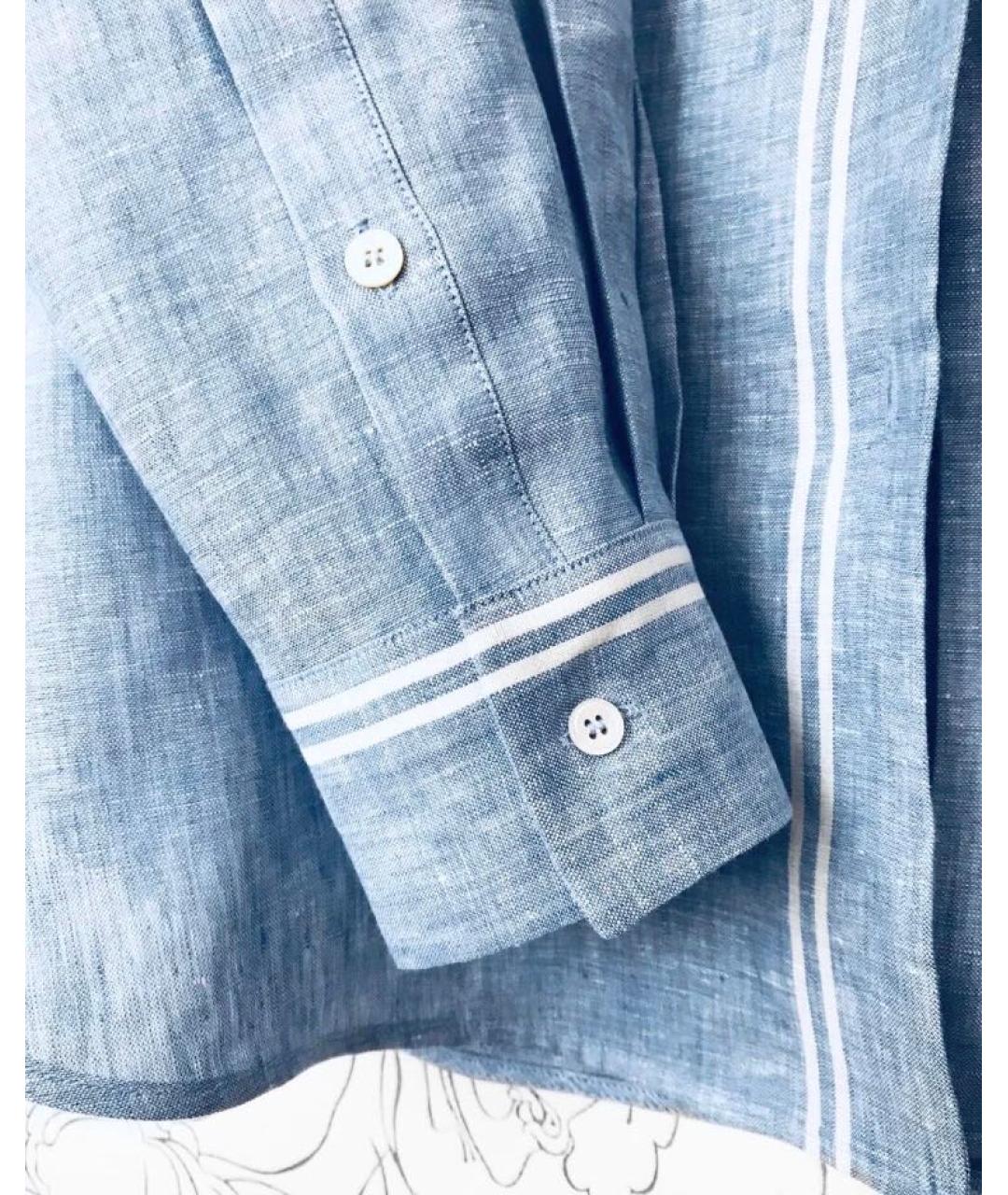 WEEKEND MAX MARA Голубая льняная рубашка, фото 4