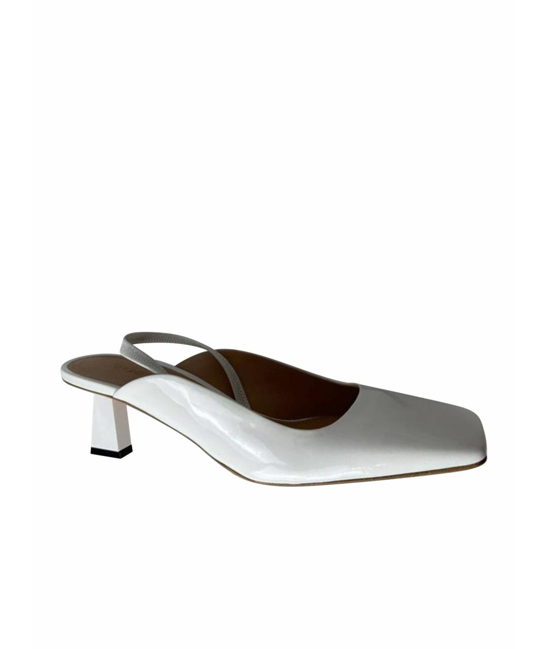SPORTMAX Белые кожаные босоножки, фото 1