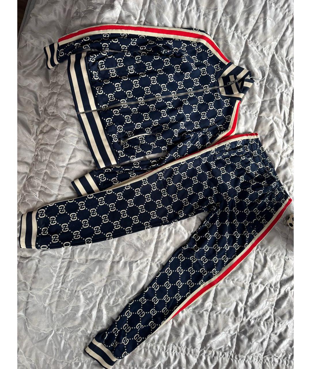 GUCCI Темно-синий хлопковый костюм с брюками, фото 2
