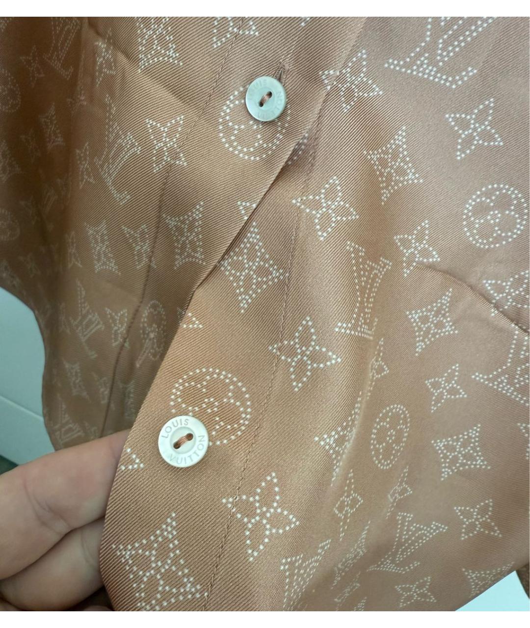 LOUIS VUITTON Коралловая шелковая блузы, фото 3