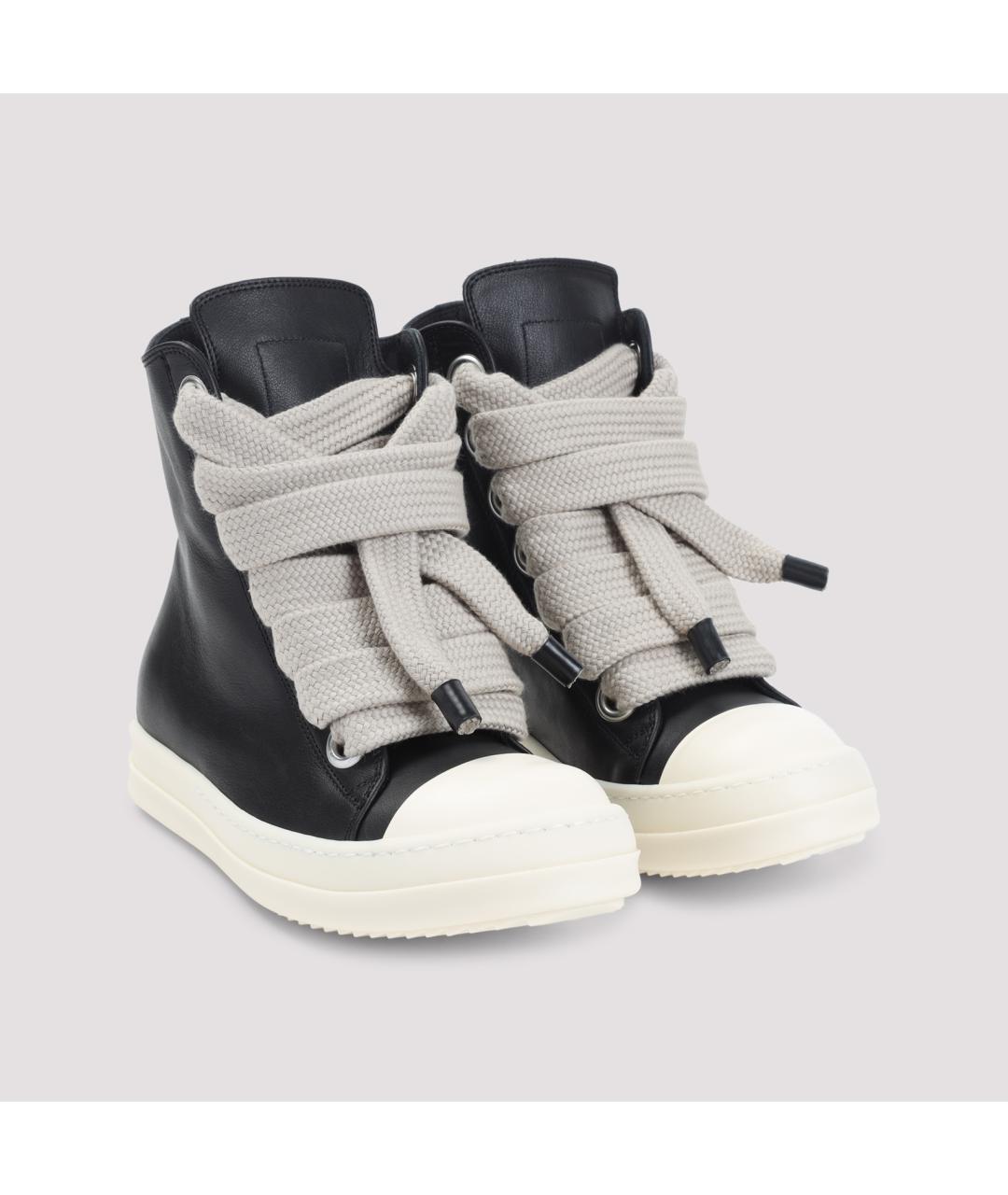RICK OWENS Черные кожаные кеды, фото 4