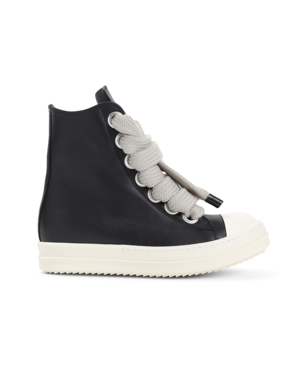 RICK OWENS Черные кожаные кеды, фото 1