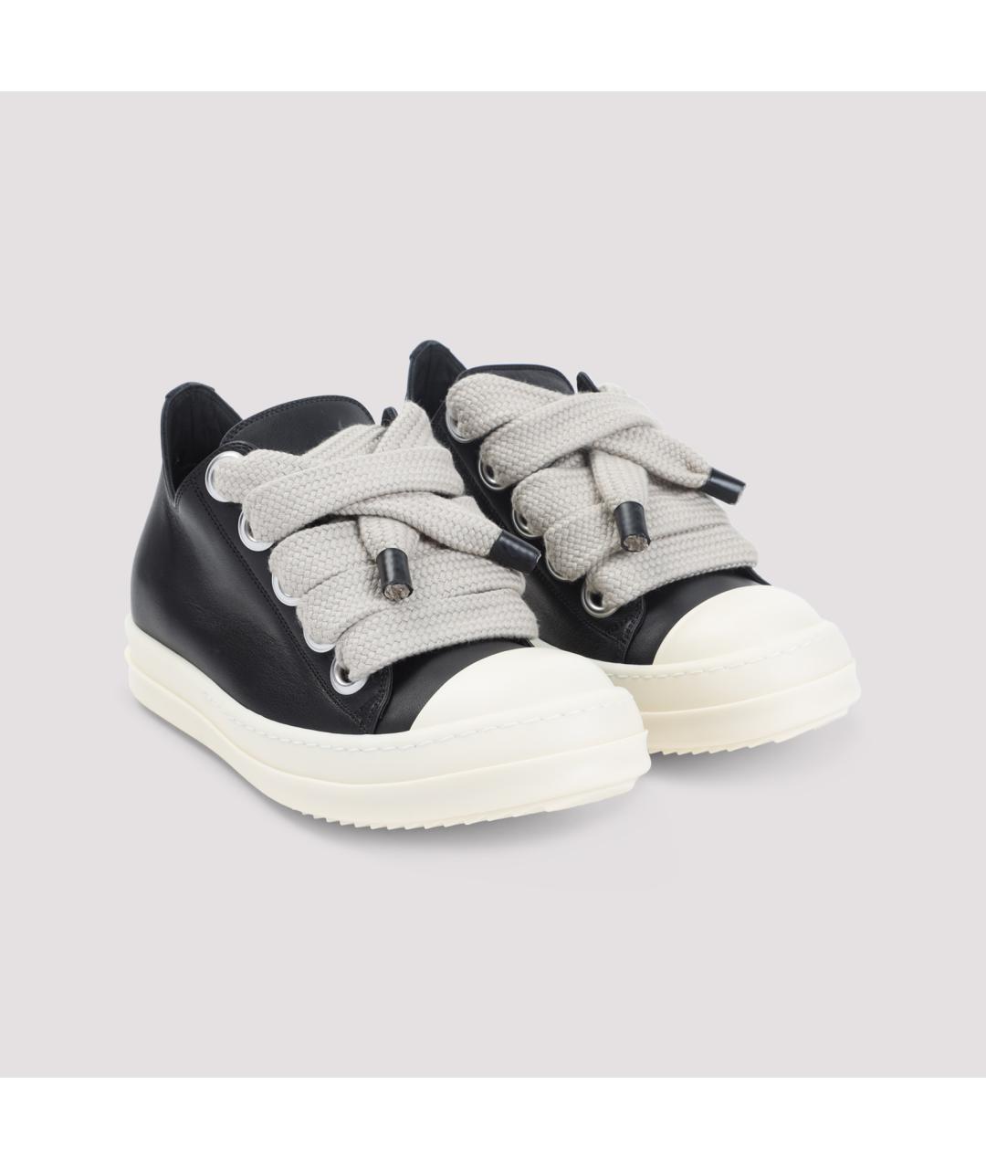 RICK OWENS Черные кожаные кеды, фото 3