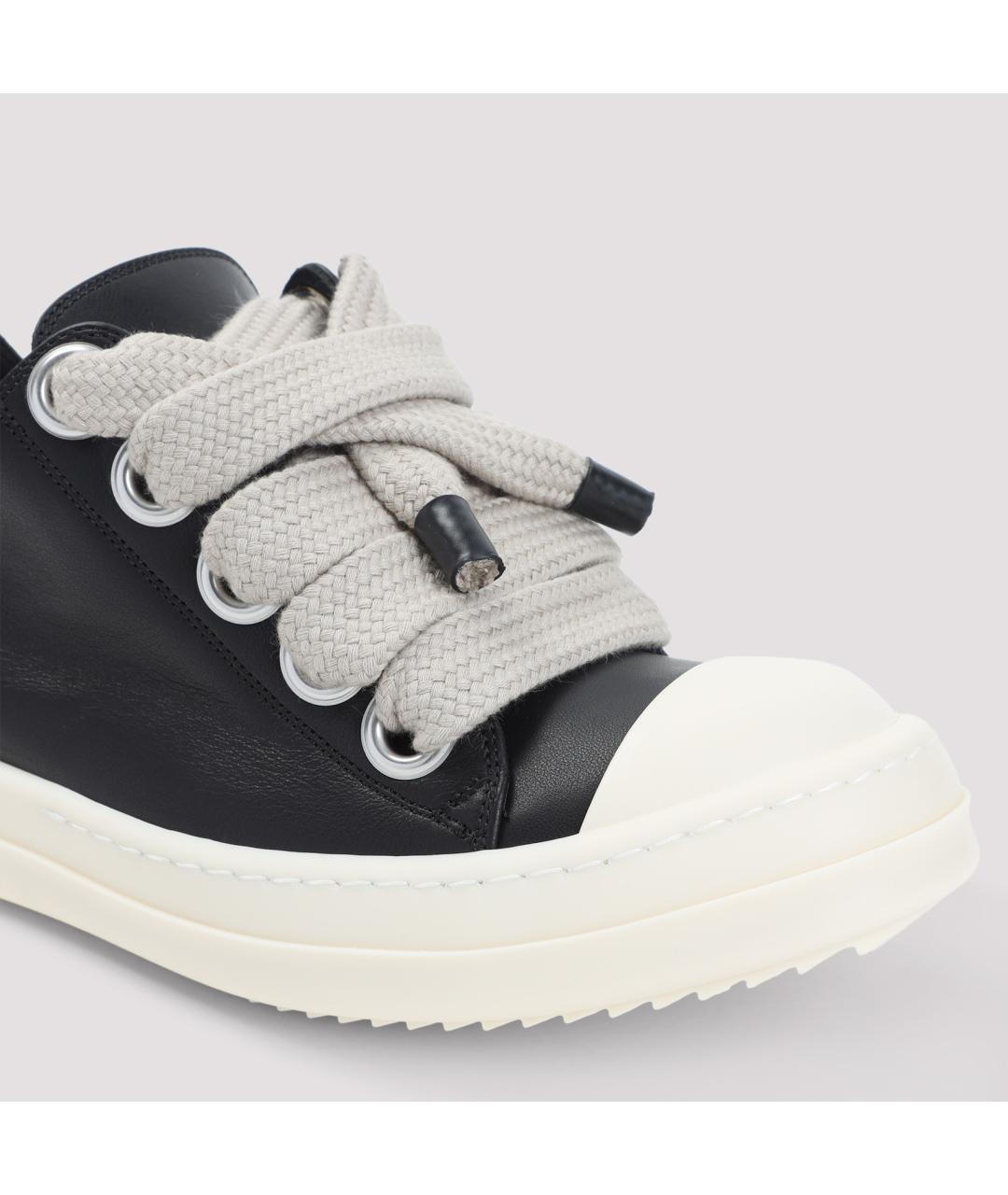 RICK OWENS Черные кожаные кеды, фото 4