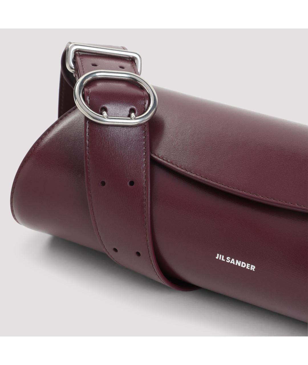 JIL SANDER Бордовая кожаная сумка через плечо, фото 4