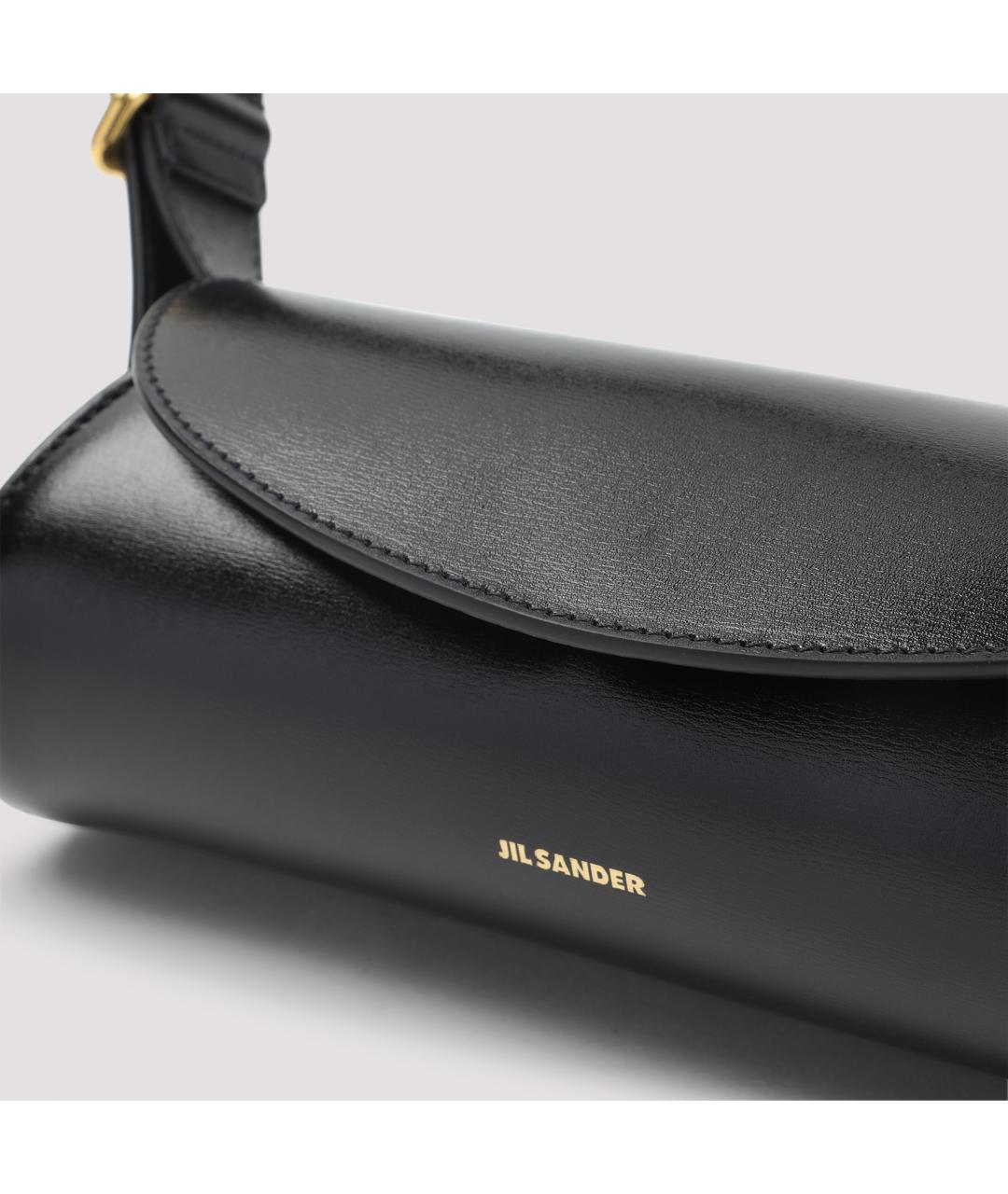 JIL SANDER Черная кожаная сумка через плечо, фото 4