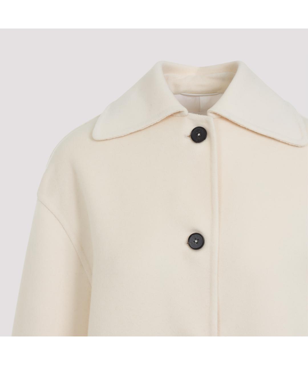 JIL SANDER Бежевое шерстяное пальто, фото 4