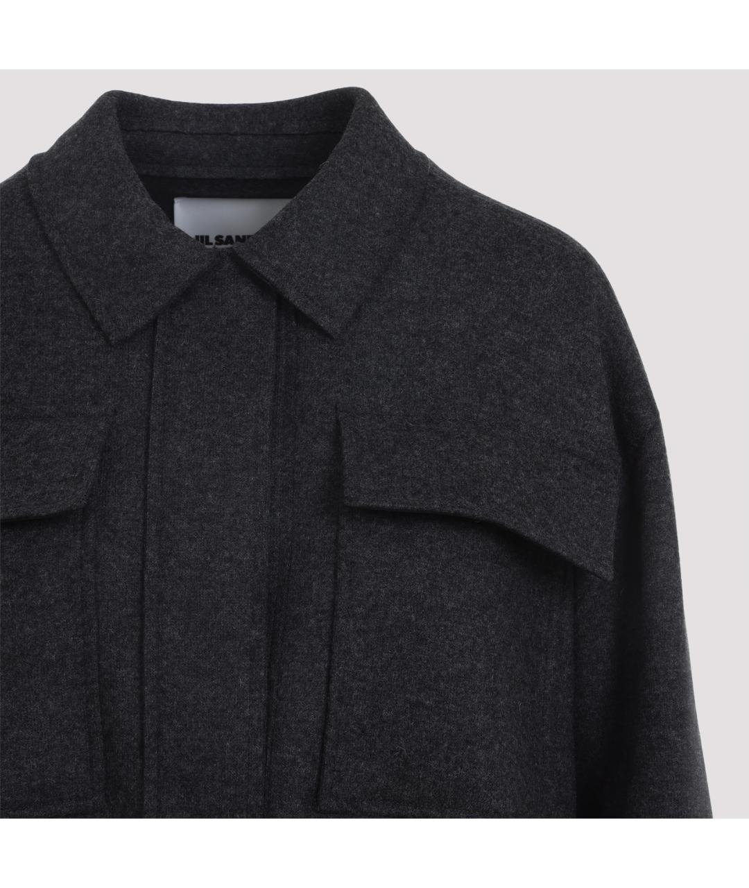 JIL SANDER Антрацитовое шерстяное пальто, фото 3