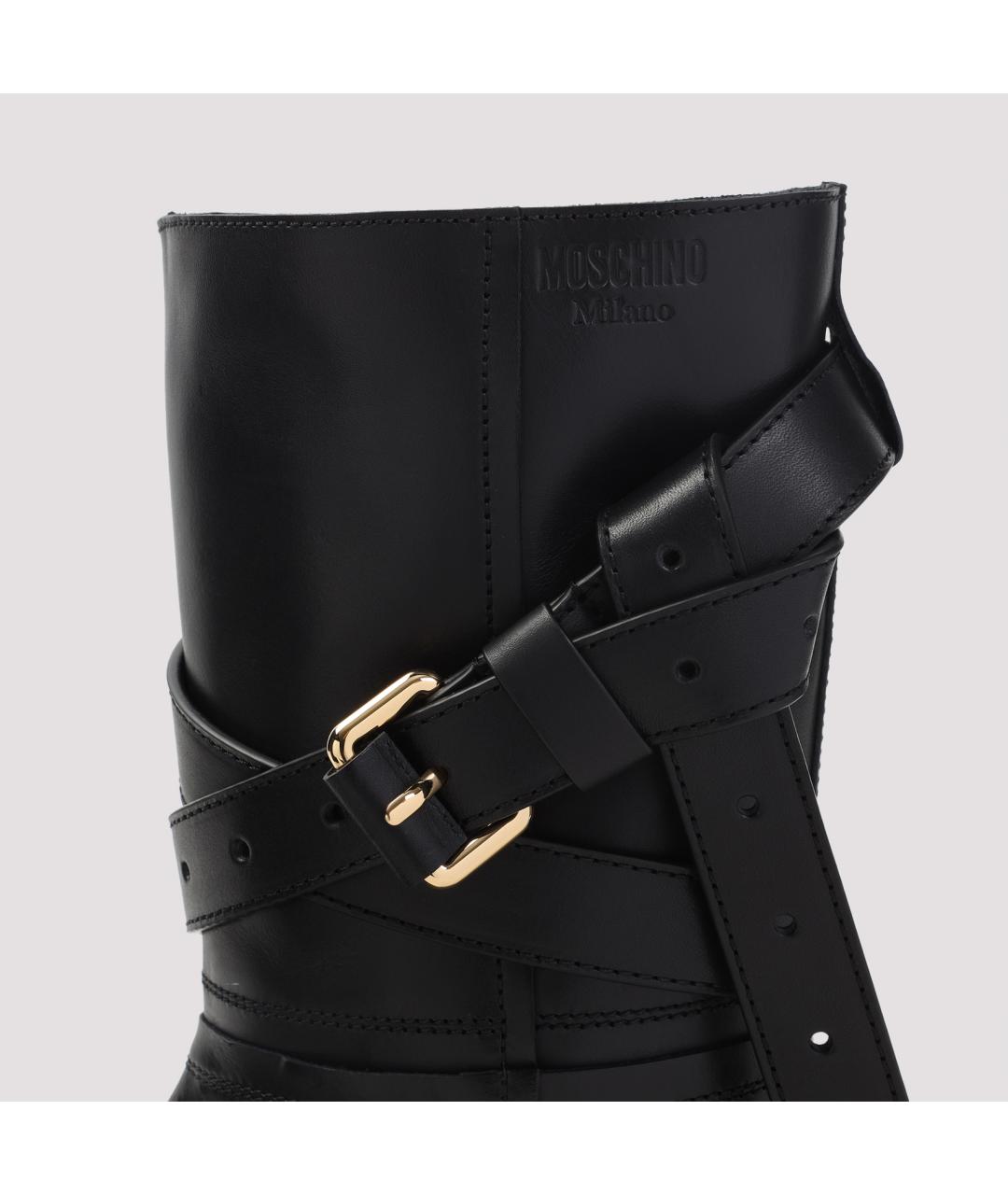 MOSCHINO Черные кожаные ботинки, фото 4