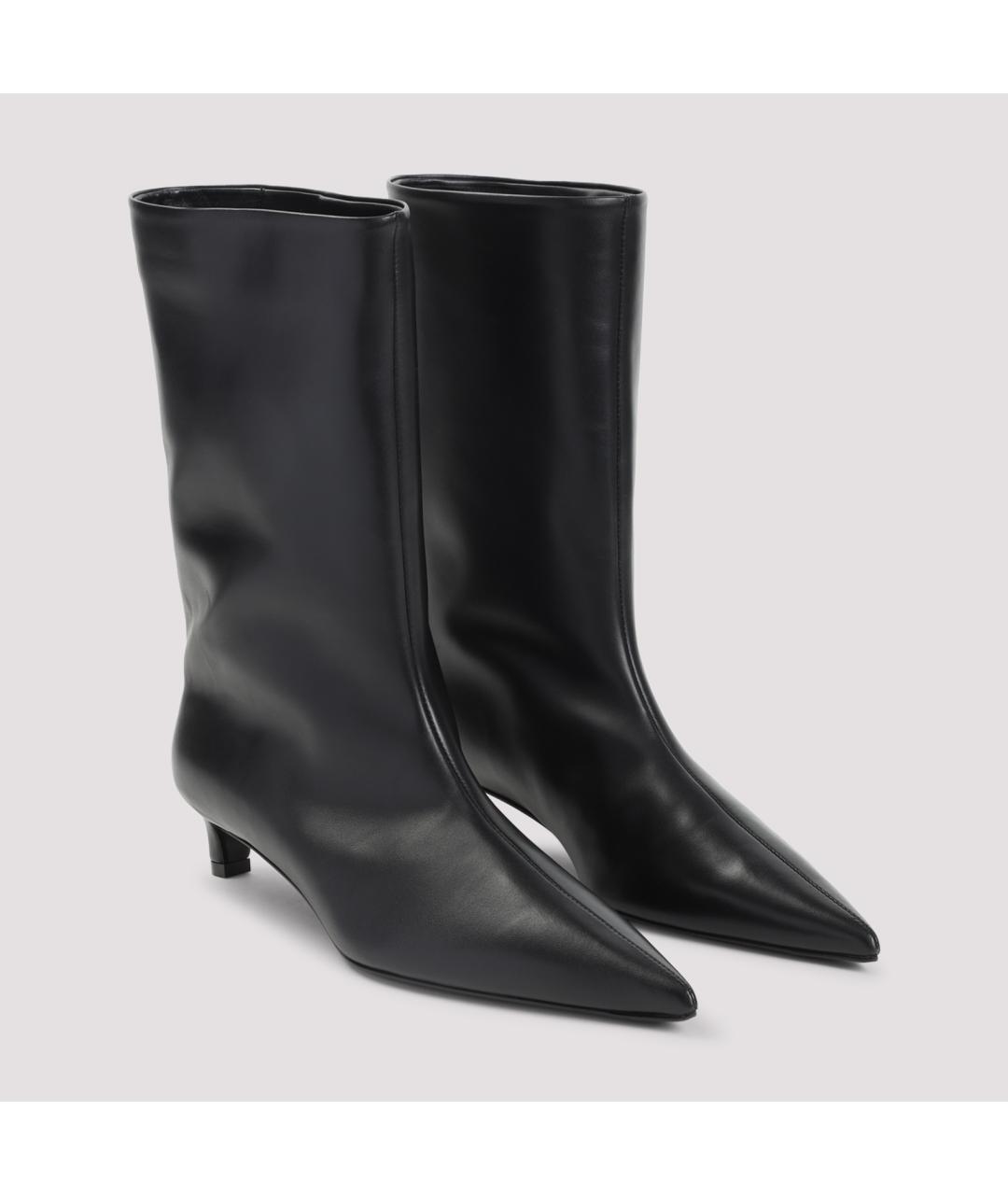JIL SANDER Черные кожаные ботинки, фото 3