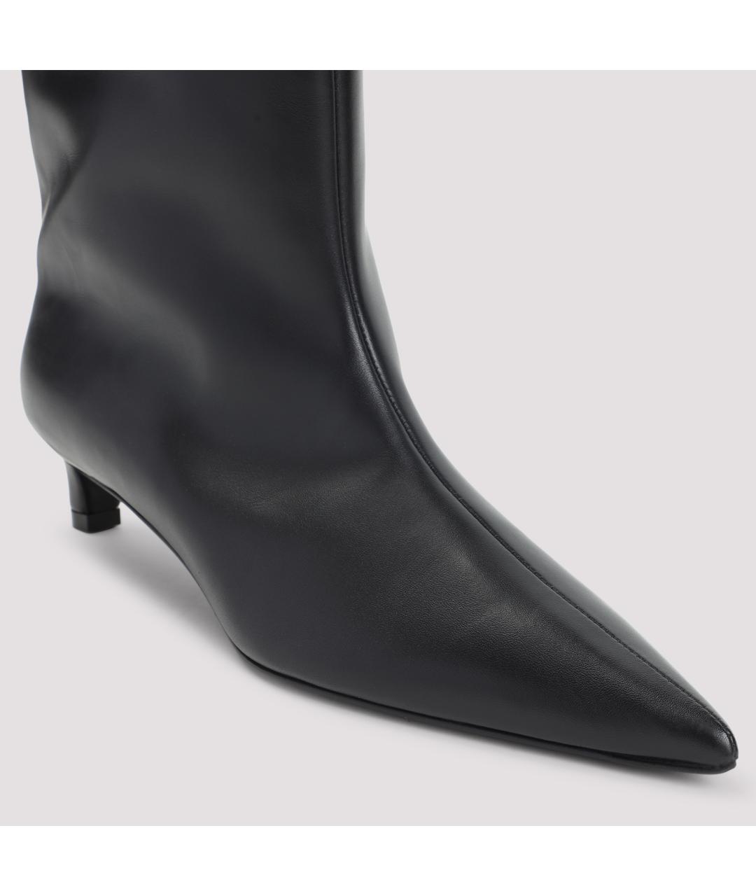 JIL SANDER Черные кожаные ботинки, фото 4