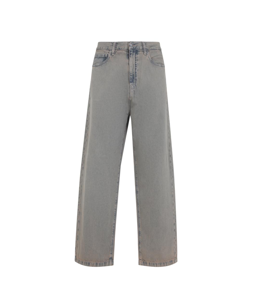 CARHARTT WIP Серые хлопковые прямые джинсы, фото 1