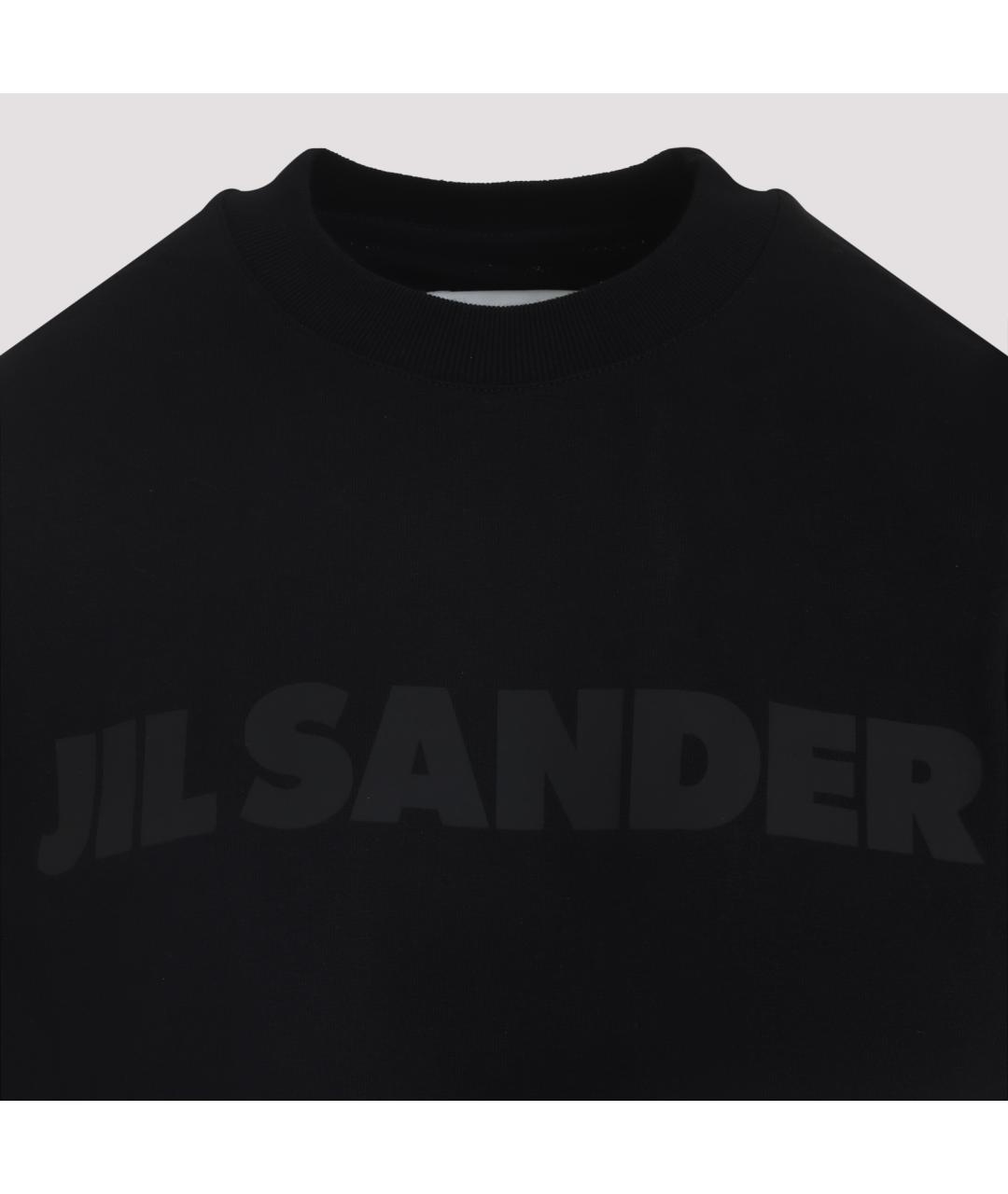 JIL SANDER Черная хлопковая футболка, фото 3