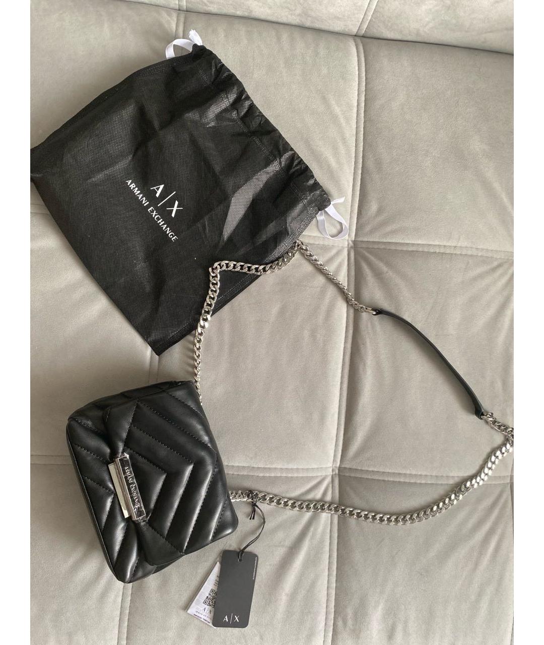 ARMANI EXCHANGE Черная сумка через плечо из искусственной кожи, фото 3
