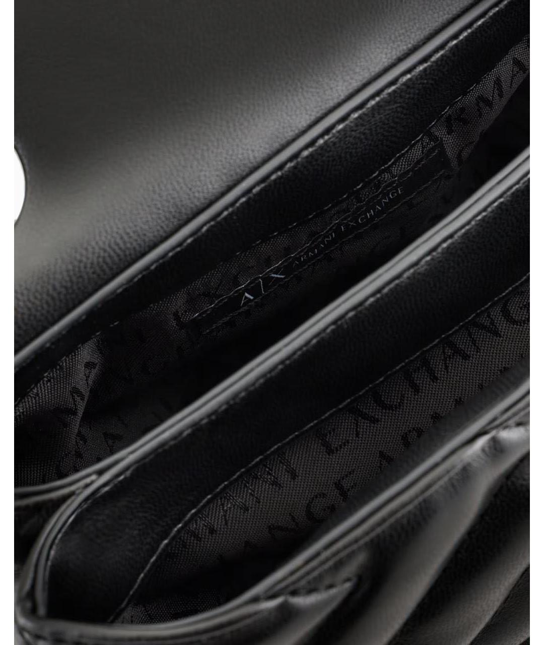 ARMANI EXCHANGE Черная сумка через плечо из искусственной кожи, фото 2