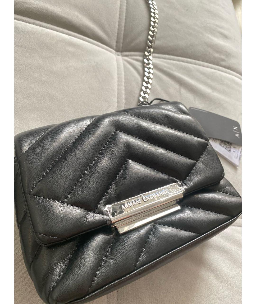 ARMANI EXCHANGE Черная сумка через плечо из искусственной кожи, фото 4