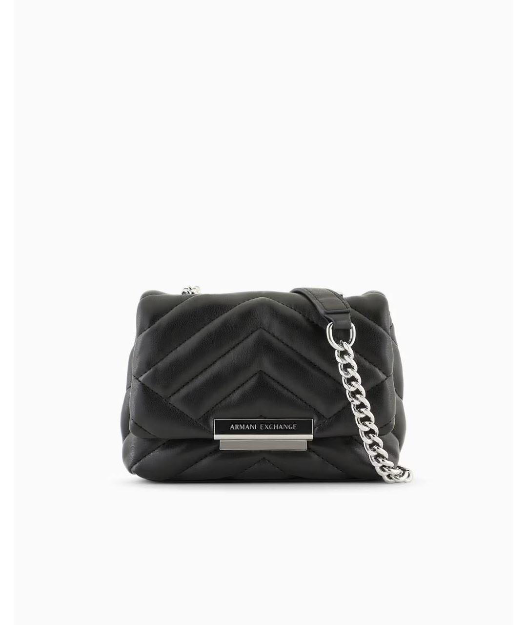 ARMANI EXCHANGE Черная сумка через плечо из искусственной кожи, фото 7