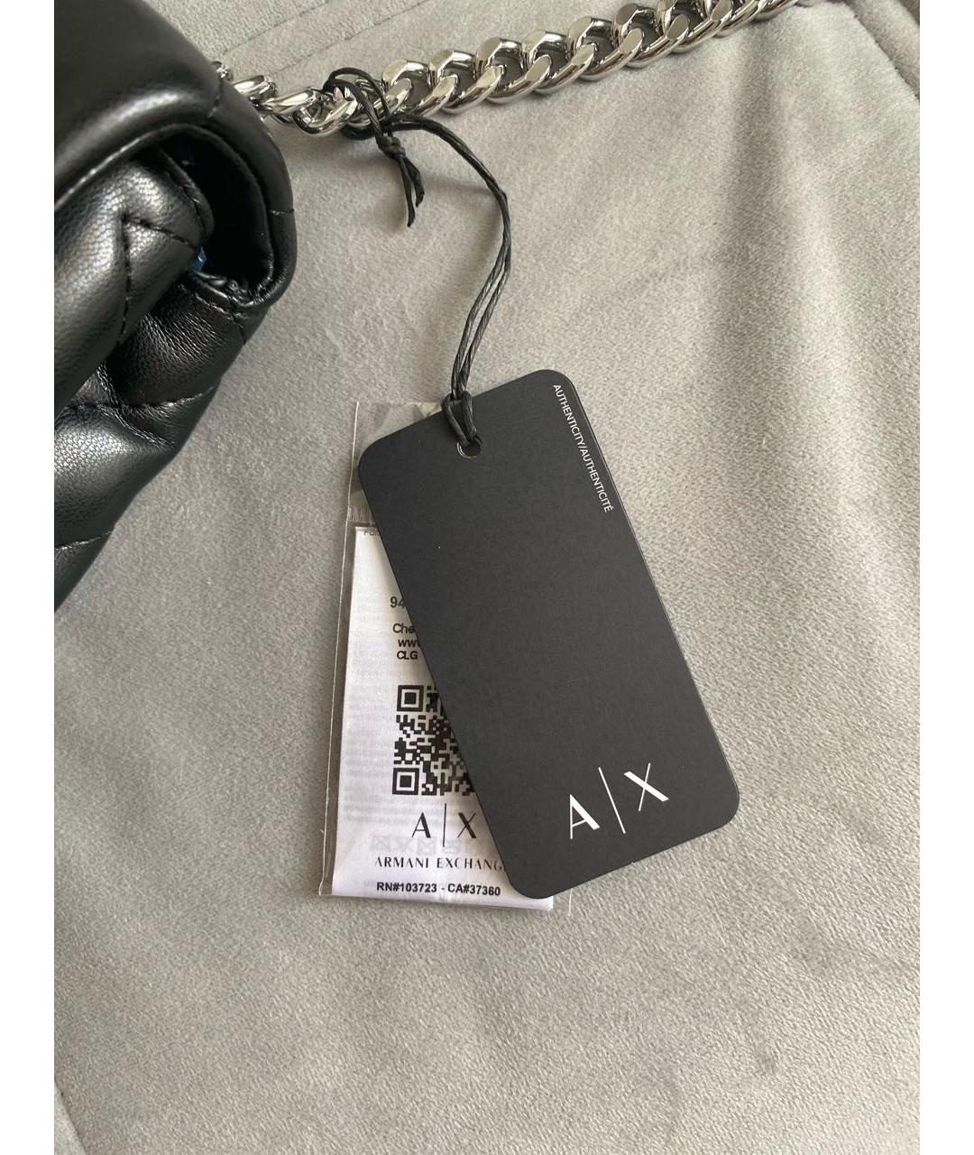 ARMANI EXCHANGE Черная сумка через плечо из искусственной кожи, фото 6