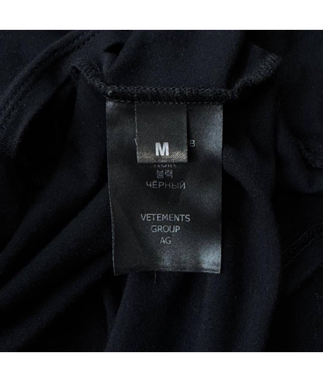 VETEMENTS Черная вискозная майка, фото 6