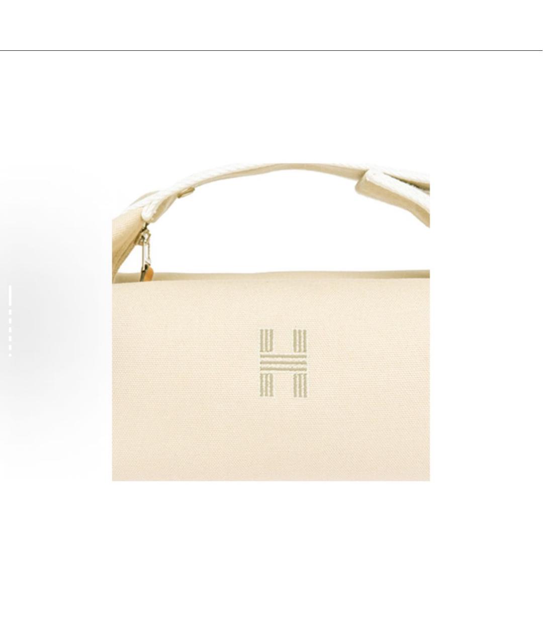 HERMES Бежевая кожаная косметичка, фото 5