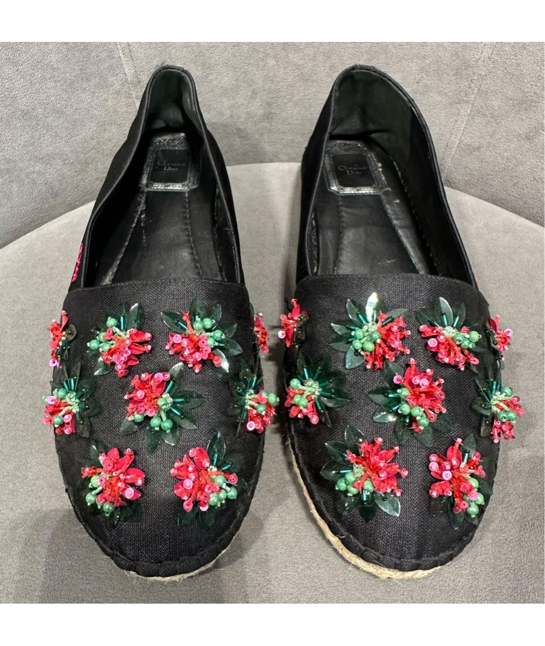 CHRISTIAN DIOR Черные текстильные эспадрильи, фото 2