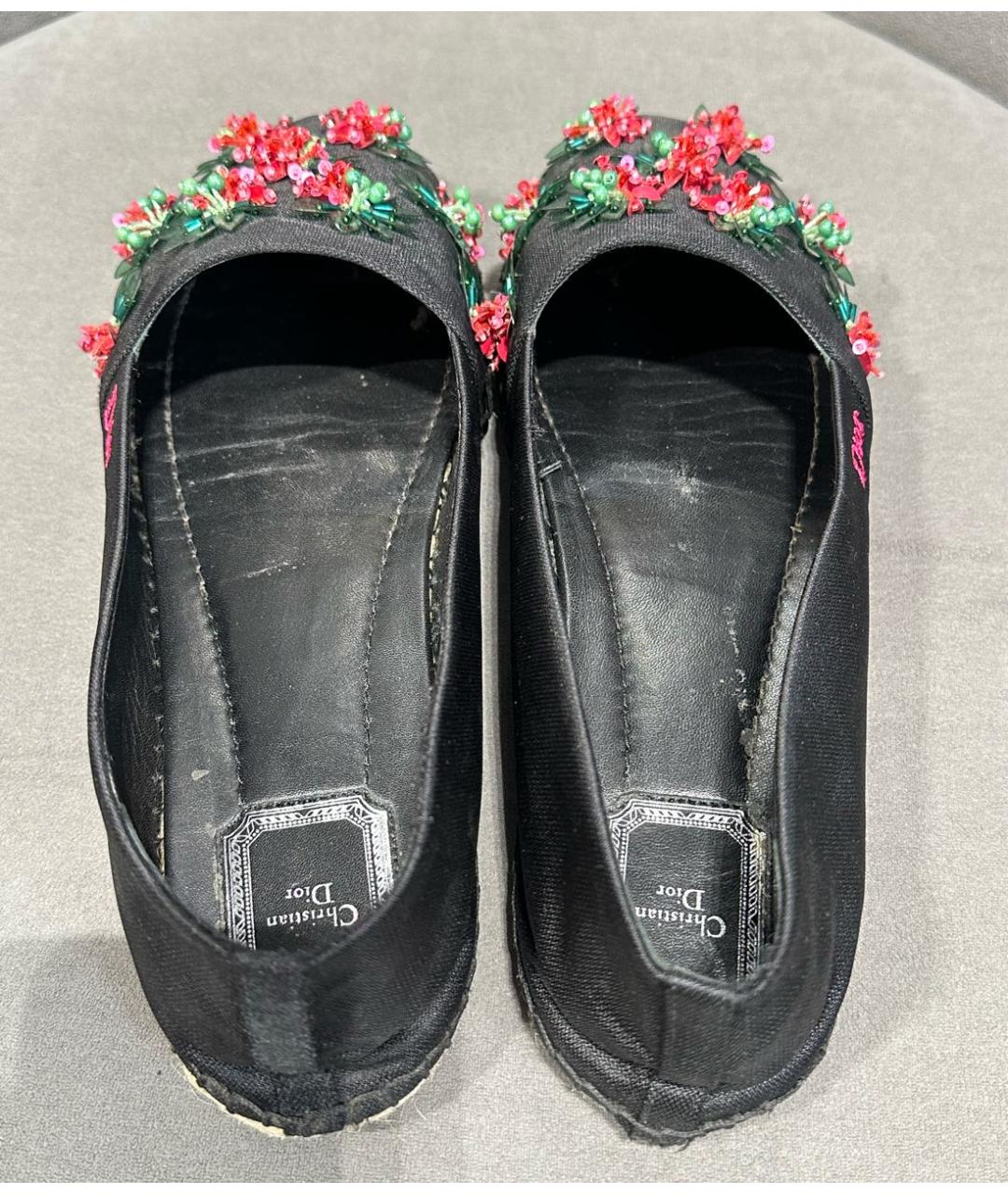 CHRISTIAN DIOR Черные текстильные эспадрильи, фото 3