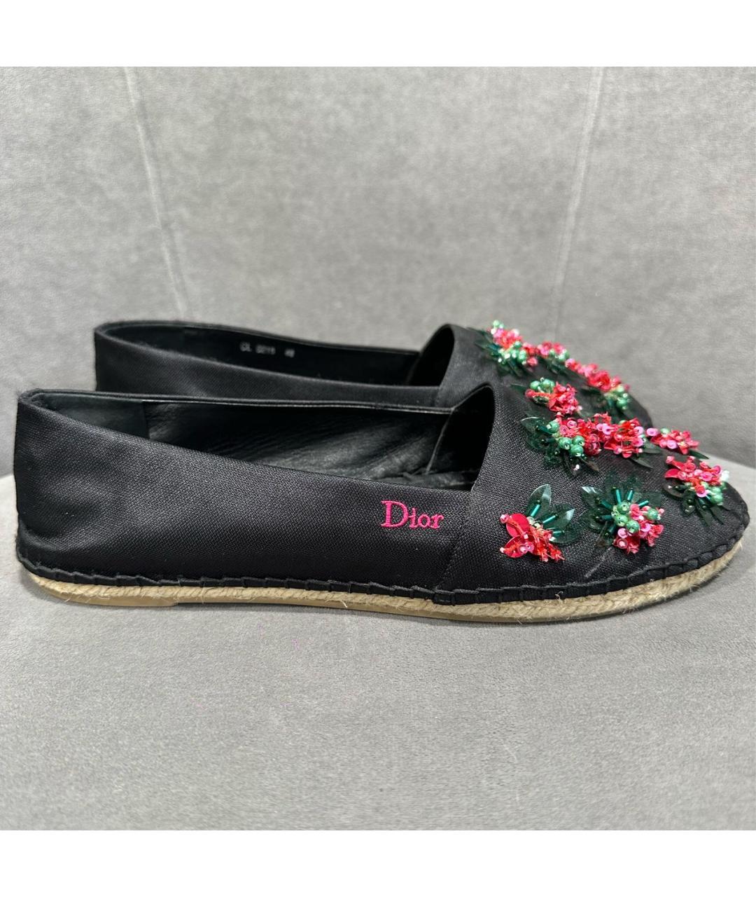 CHRISTIAN DIOR Черные текстильные эспадрильи, фото 7
