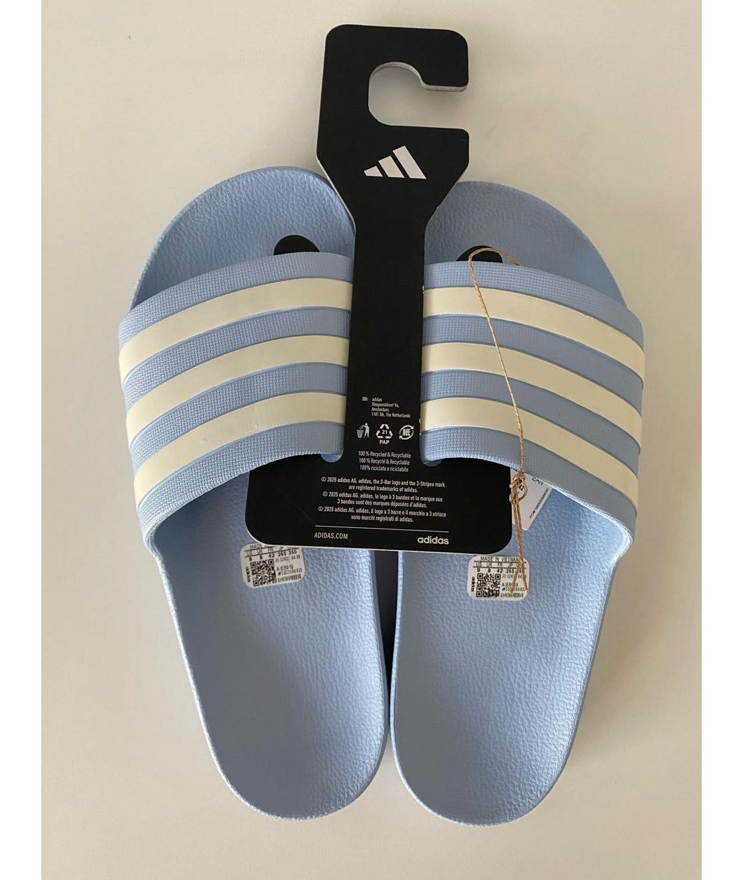 ADIDAS Голубые резиновые шлепанцы, фото 2