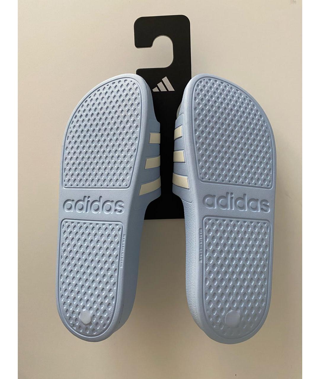 ADIDAS Голубые резиновые шлепанцы, фото 3