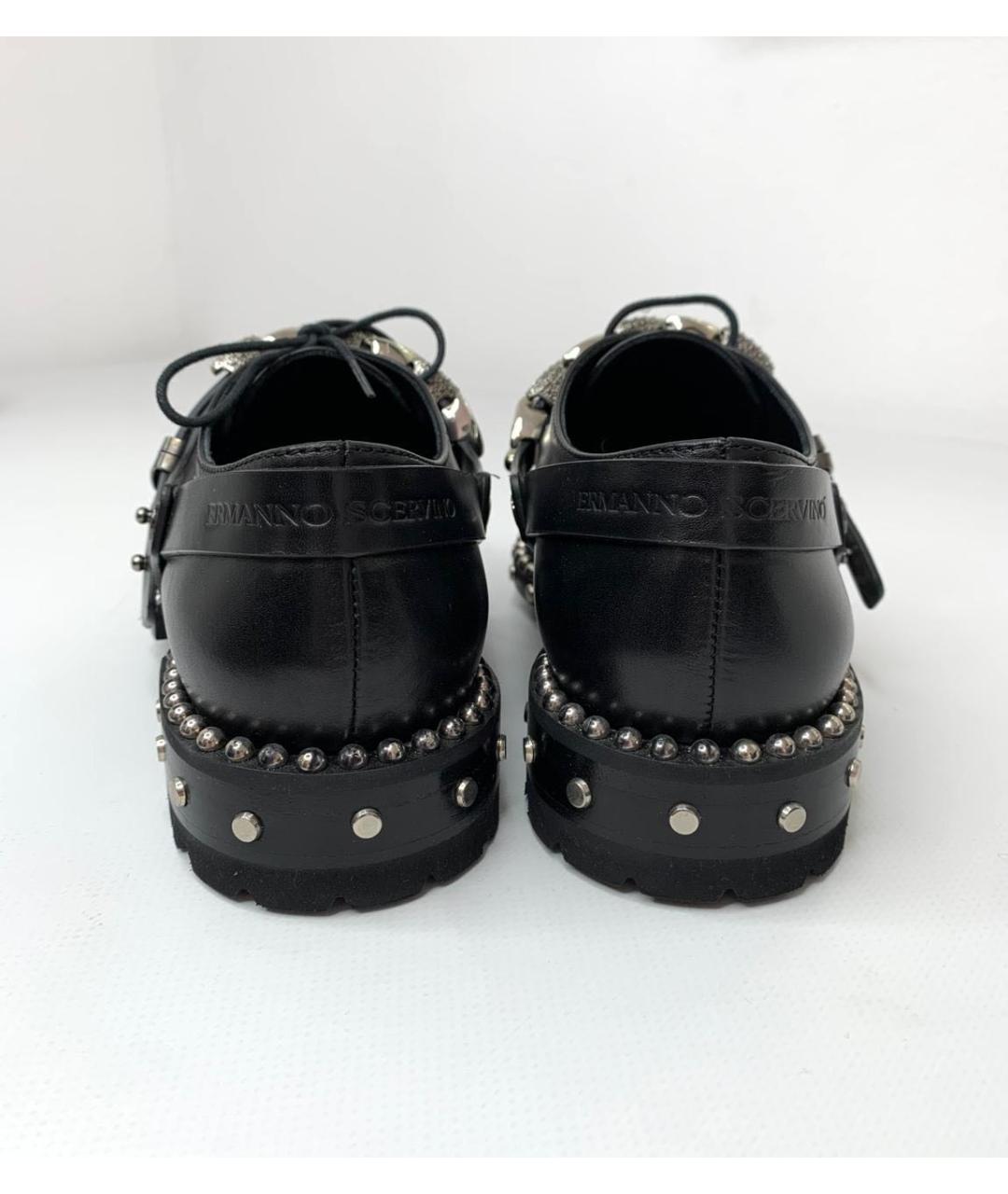 ERMANNO SCERVINO Черные кожаные брогги и оксфорды, фото 4