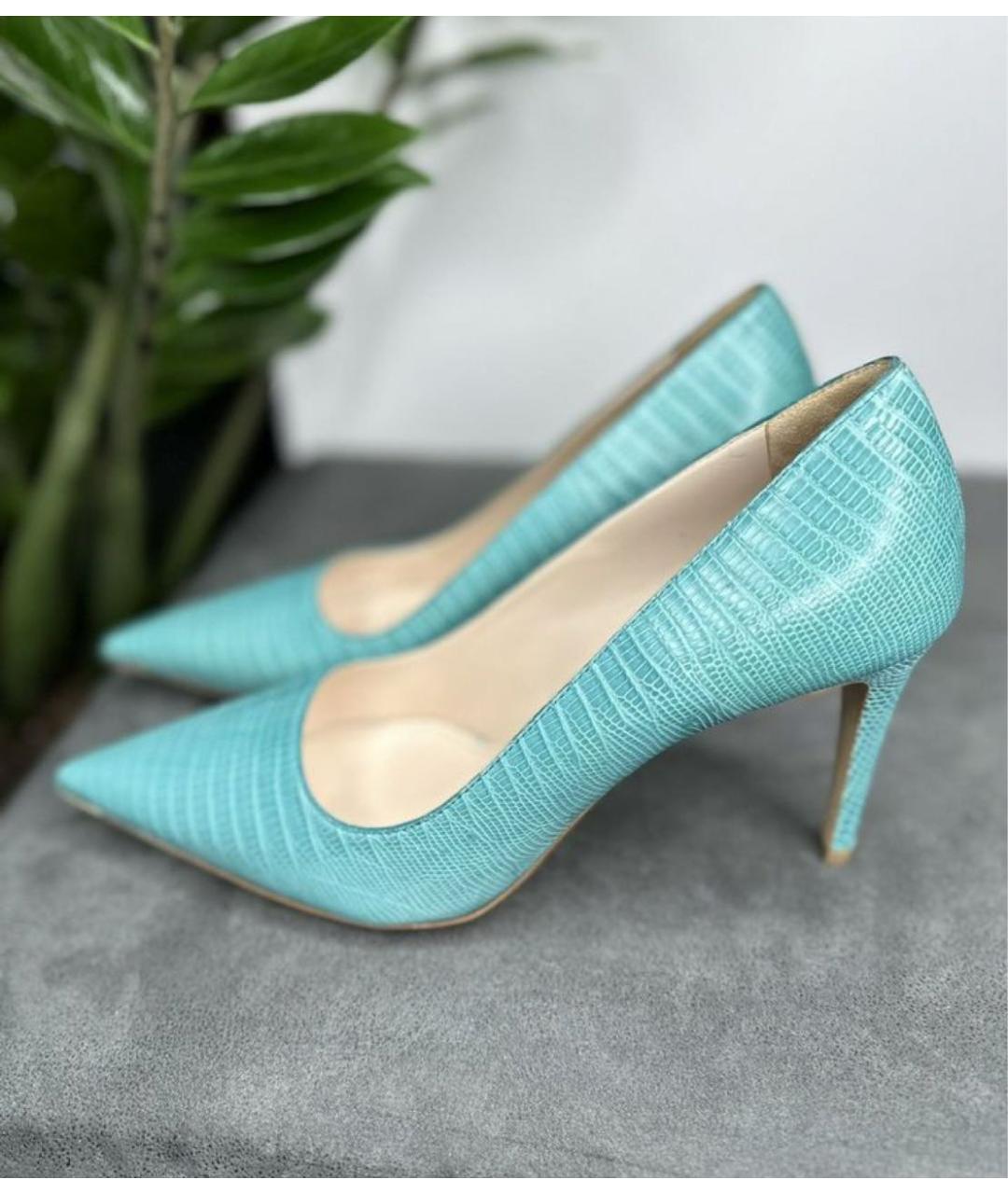 PRADA Бирюзовые кожаные туфли, фото 5