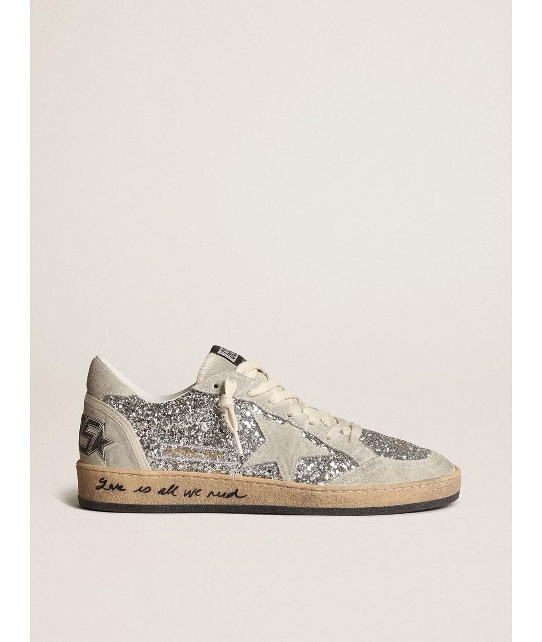 GOLDEN GOOSE DELUXE BRAND Серебряные кожаные кеды, фото 7