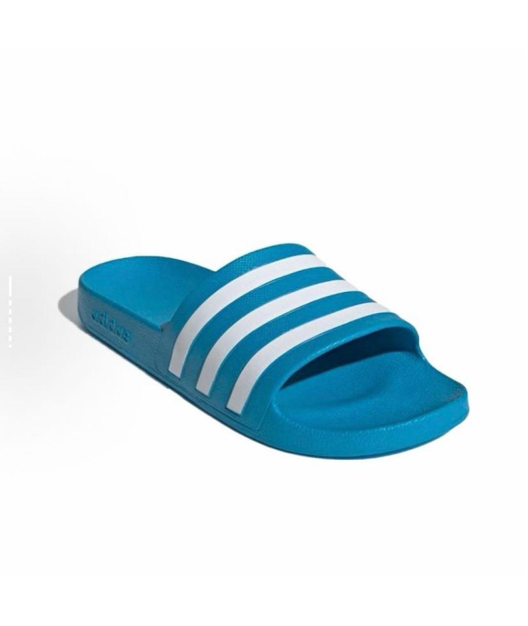 ADIDAS Голубые резиновые шлепанцы, фото 4