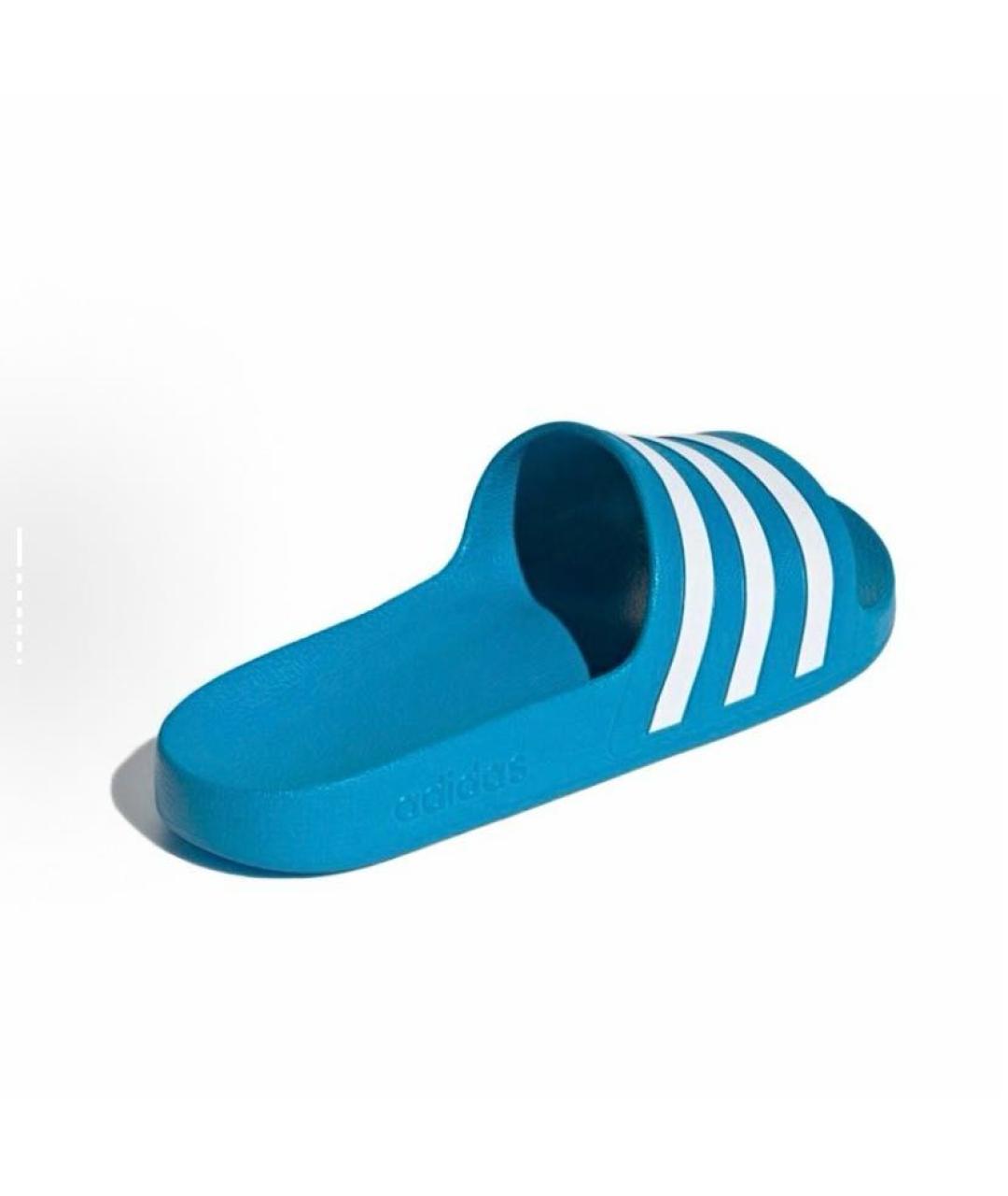 ADIDAS Голубые резиновые шлепанцы, фото 5
