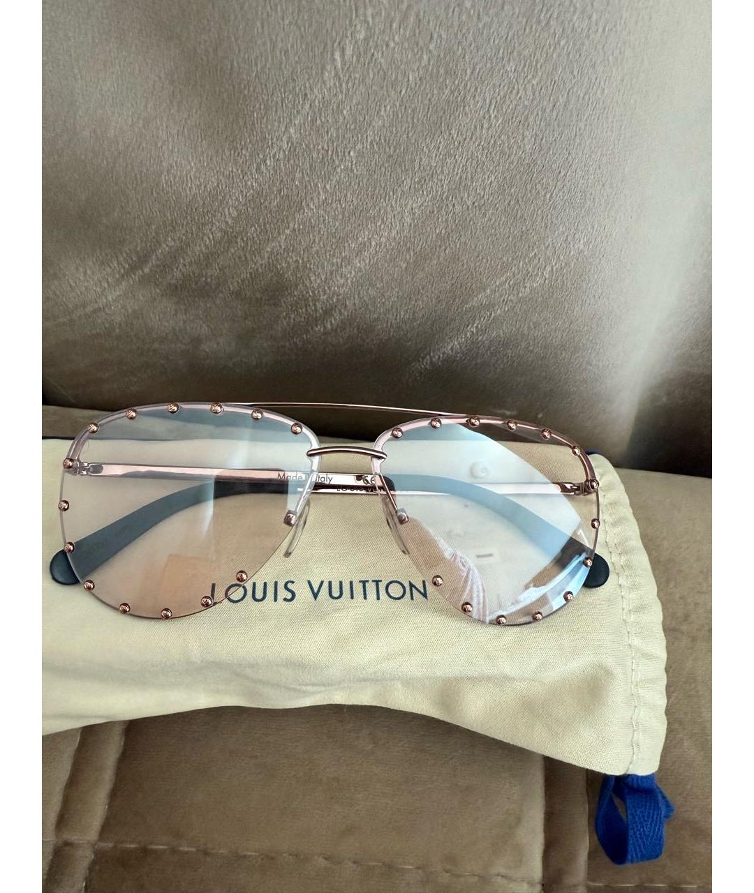 LOUIS VUITTON Розовые металлические солнцезащитные очки, фото 4
