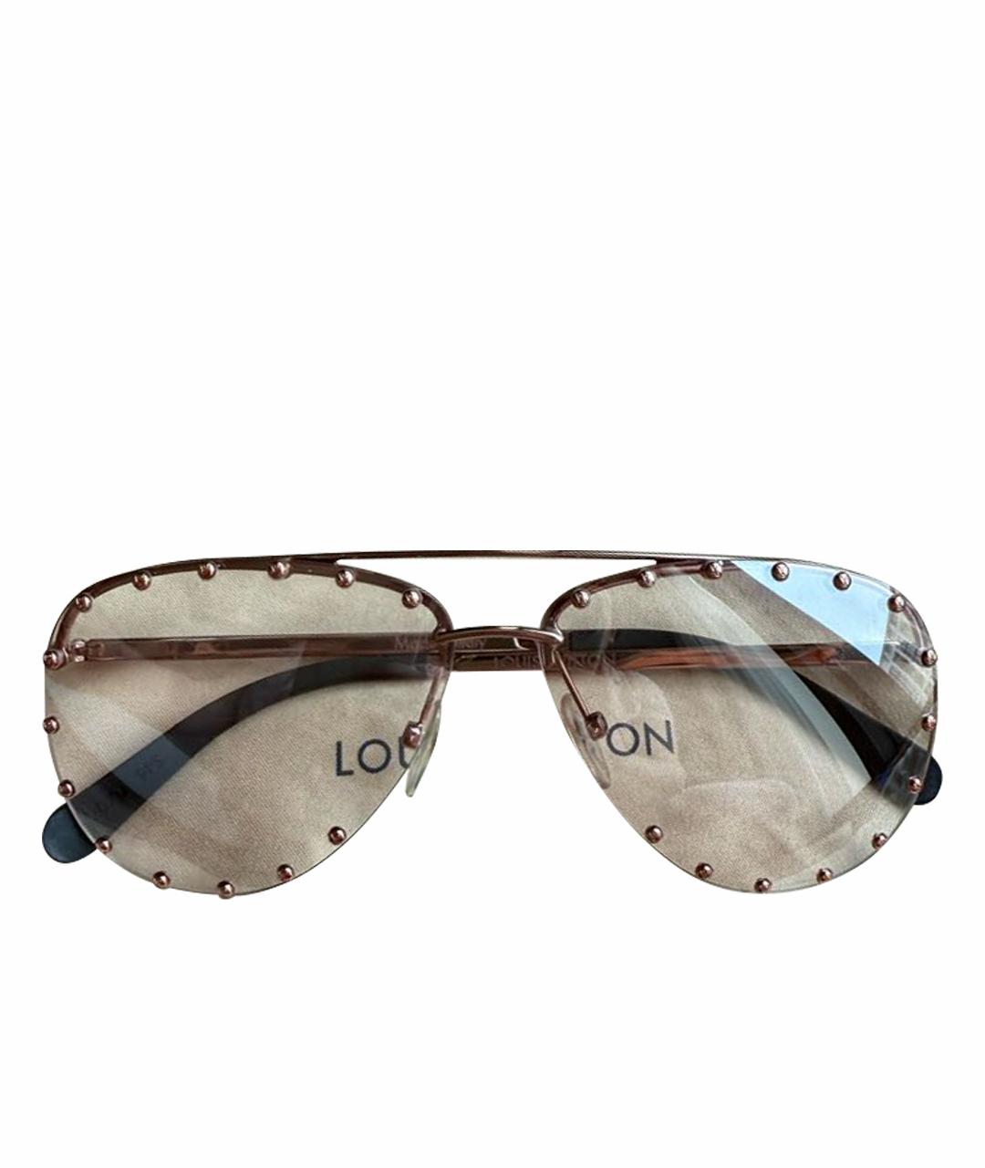 LOUIS VUITTON Розовые металлические солнцезащитные очки, фото 1