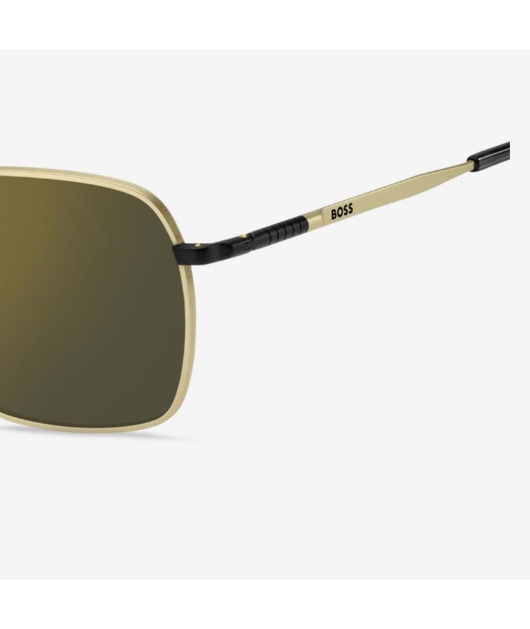 HUGO BOSS Золотые металлические солнцезащитные очки, фото 2