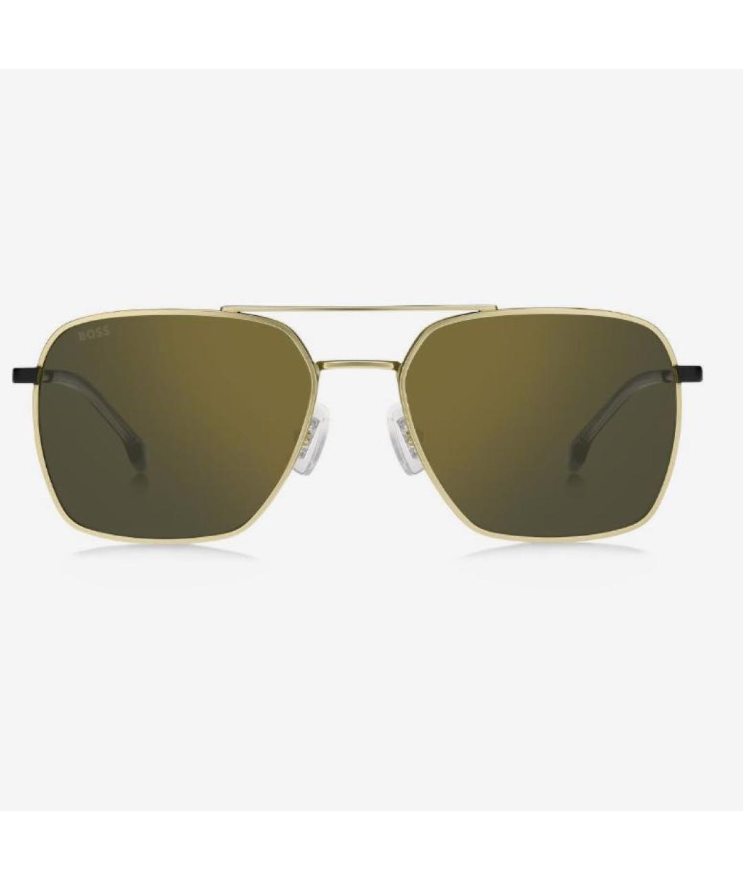 HUGO BOSS Золотые металлические солнцезащитные очки, фото 9