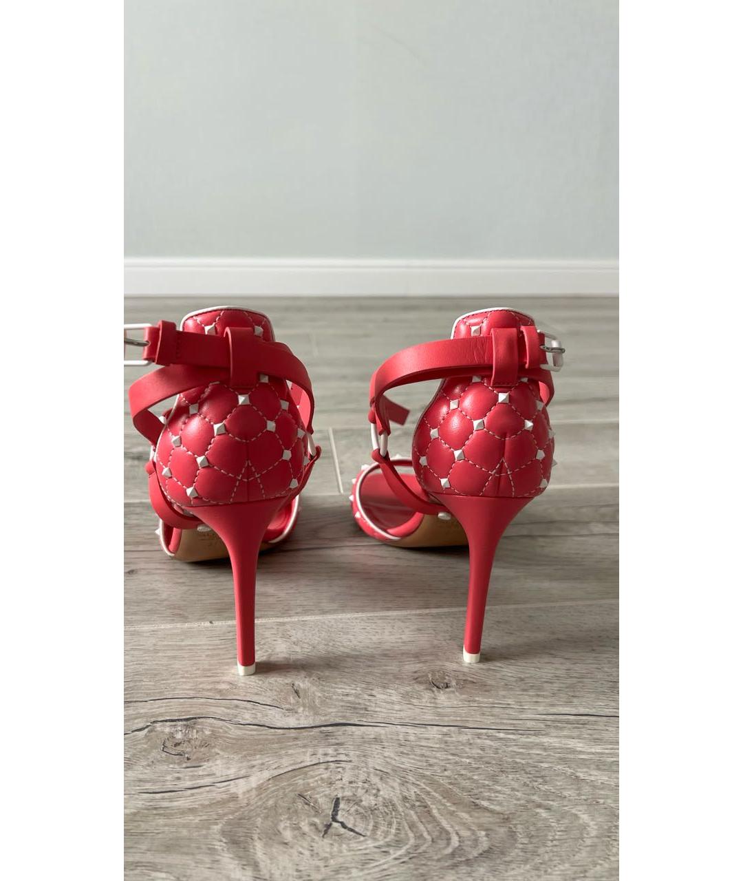 VALENTINO Розовые кожаные босоножки, фото 4