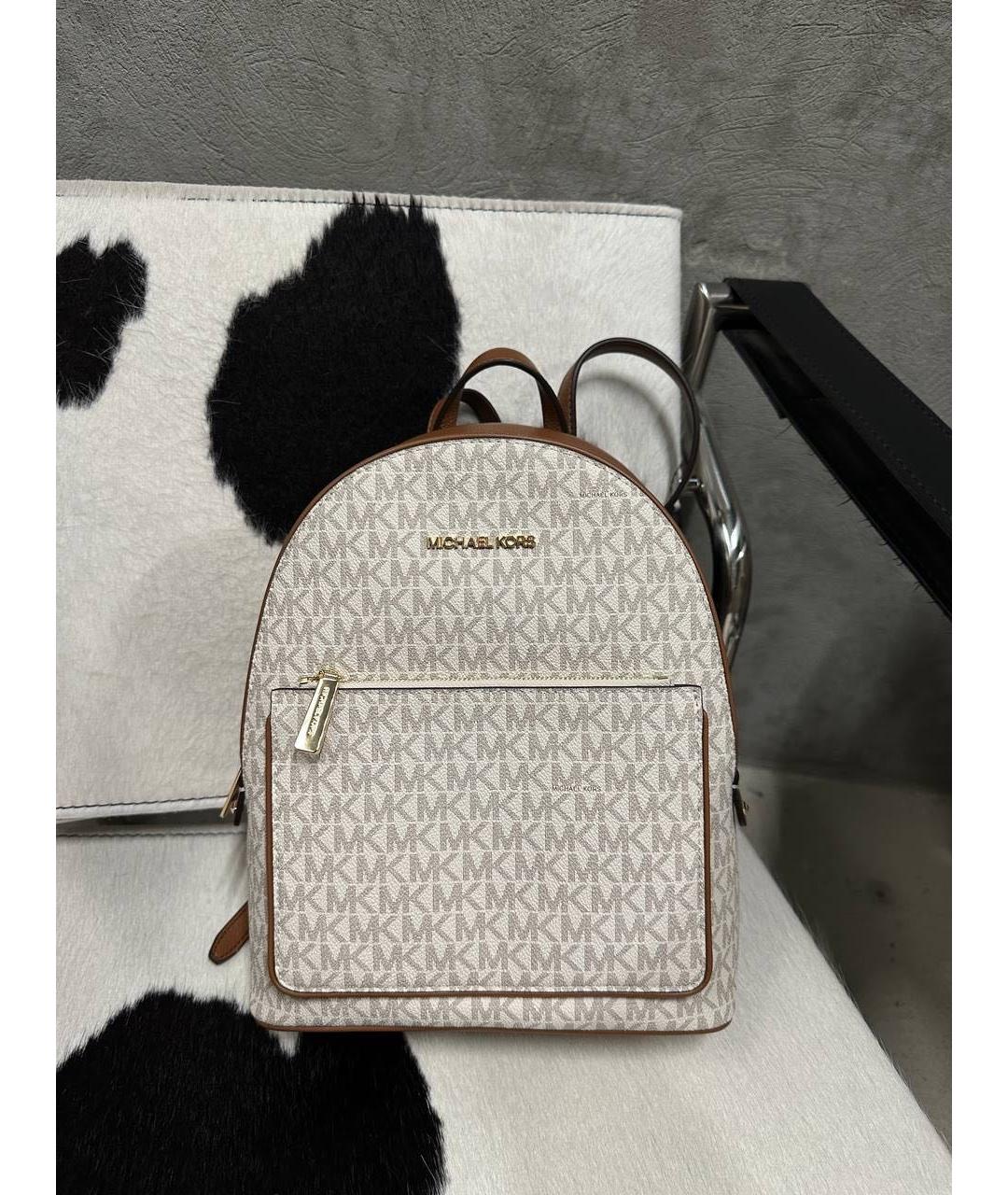 MICHAEL KORS Бежевый кожаный рюкзак, фото 7