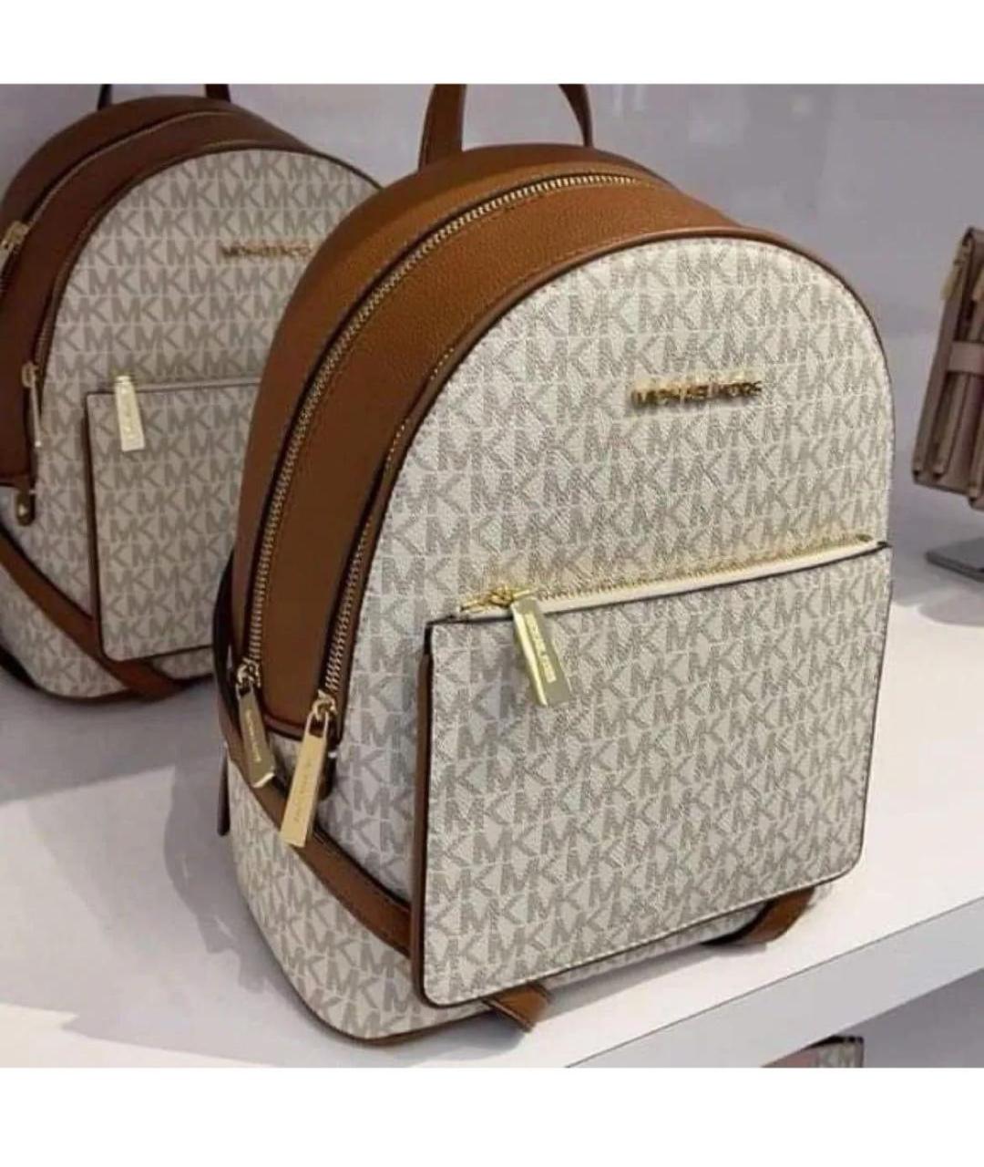 MICHAEL KORS Бежевый кожаный рюкзак, фото 6